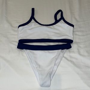 Navy and white bikini